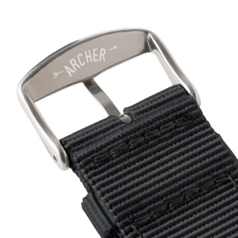 [Australia] - Archer Watch Straps - Premium Nylon Quick Release Replacement Watch Bands for Men and Women, Watches and Smartwatches | Multiple Colors, 18mm, 20mm, 22mm 18mm (See diagram) Black 