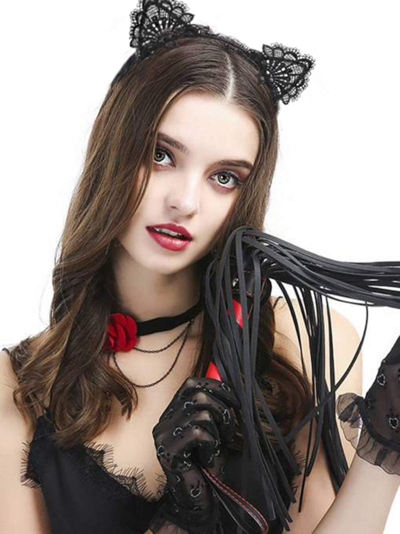 [Australia] - SUNTRADE 2PCS Lace Cat Ears Headband Exquisite Sweet Sexy Women Hair Accessories 