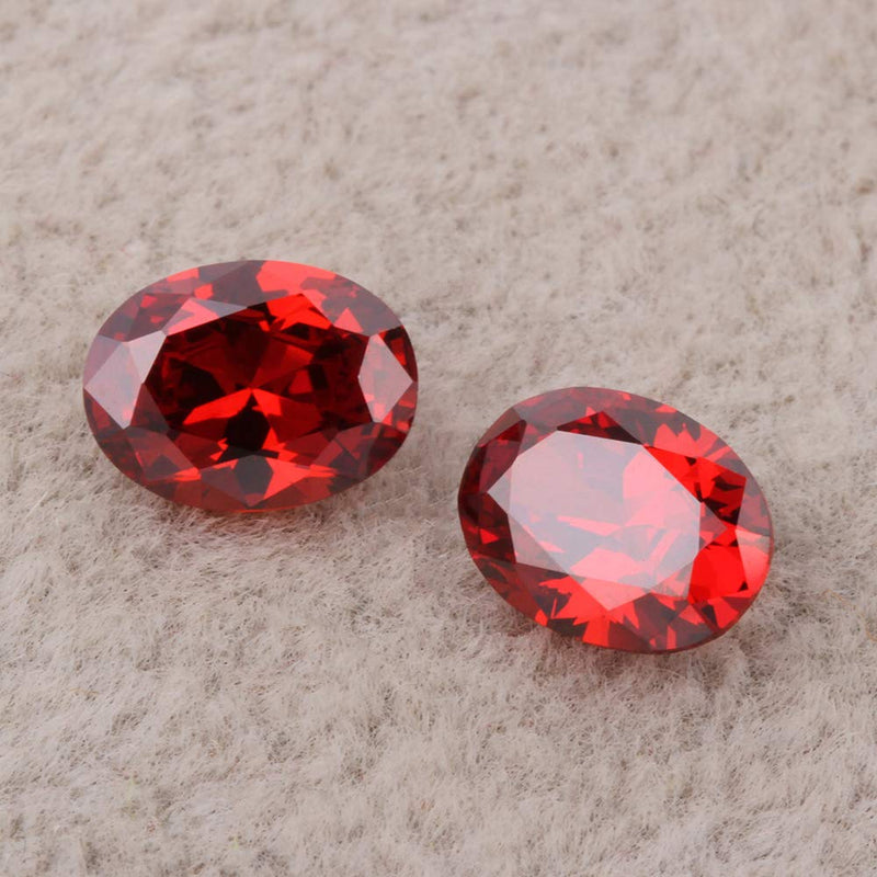 [Australia] - Ximimark 10Pcs Oval Shape Cut Red Ruby Mozambique Loose Gemstone 7x5mm 