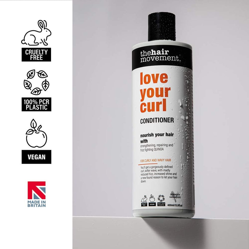 [Australia] - The Hair Movement - Love Your Curl Conditioner (400ml) - Define Curls, Reduce Frizz, Repair Damage - Cruelty-Free, Vegan, 100% Recycled UK Plastic 400 ml (Pack of 1) 