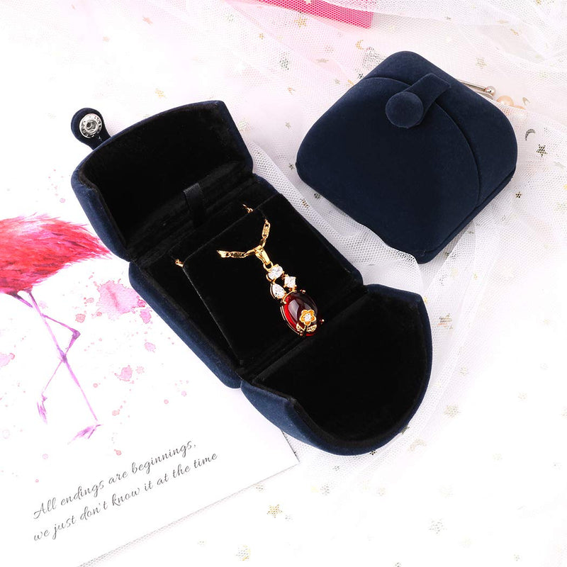 [Australia] - iSuperb Royal Blue Velvet Necklace Pendant Box Jewelry Gift Box Bracelet Chain Earrings Display Storage Case for Christmas Engagement Proposal Small Pendant Box 