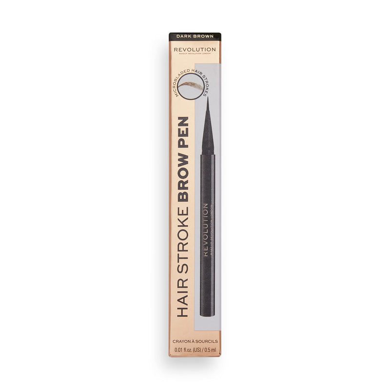 [Australia] - Makeup Revolution, Hair Stroke Eyebrow Pen, Dark Brown, 0.5ml 1 Count (Pack of 1) 