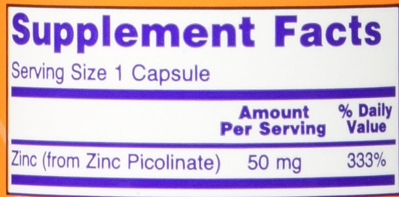 [Australia] - NOW Foods Zinc Picolinate 50mg,120 Capsules (Pack of 2) 