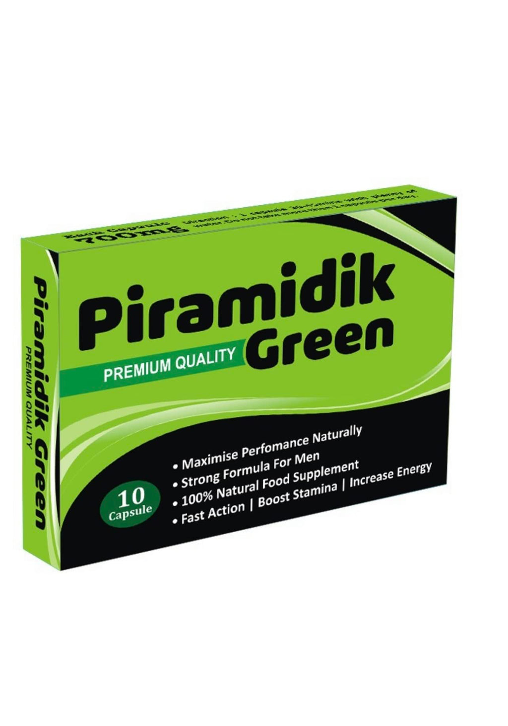 [Australia] - Ultra Strong PIRAMIDIK GREEN - (10 Pack) New & Effective 700mg Ginseng & Ginkgo Biloba Herbal Supplement for Men - Performance, Energy, Stamina & Endurance, 100% Natural 