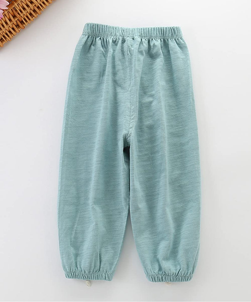 [Australia] - Toddler Baby Boy Girl Long Bloomers Kid Slub Soft Cotton Harem Trousers Casual Pants 1-4T Blue/Blue1 12 Months 