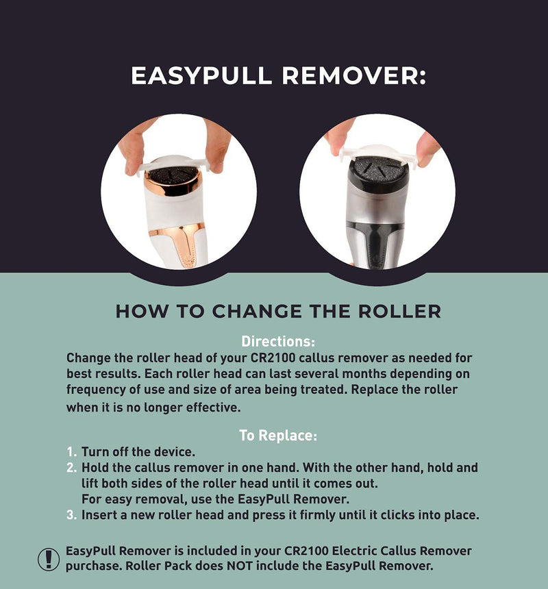 [Australia] - Own Harmony Refill Rollers: Best Fit for Electric Callus Remover Model CR2100 Pedicure Tools - Professional Foot Care for Smooth Feet - Refills 4 Pack Replacement Heads (2 Regular and 2 Extra Coarse) 