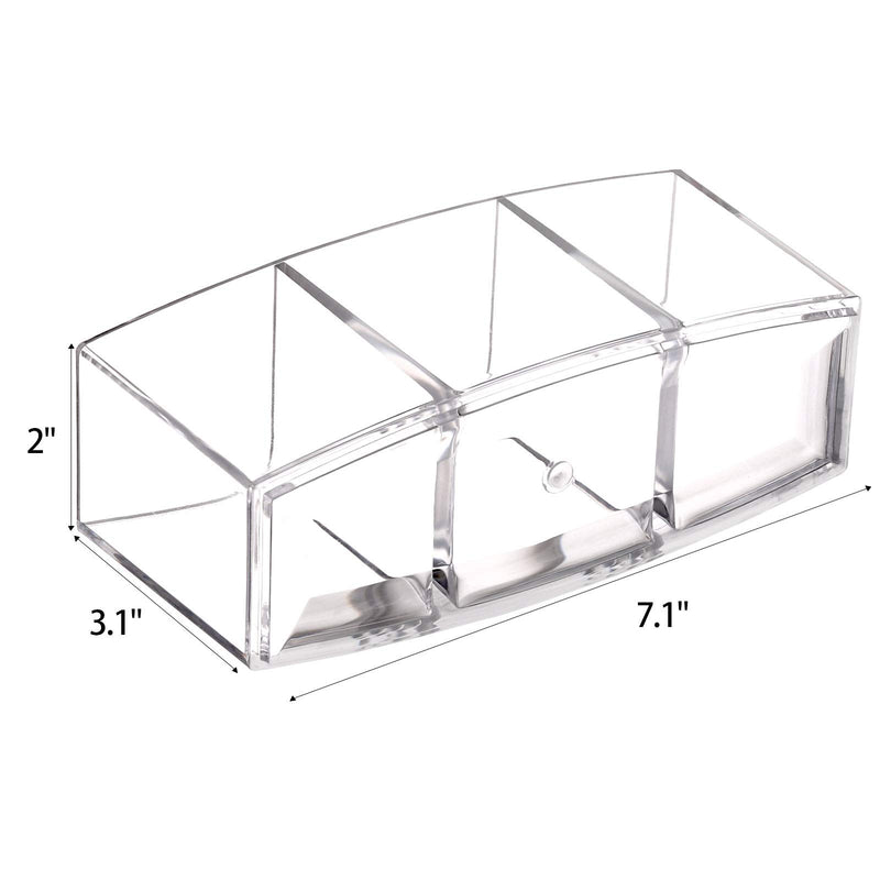 [Australia] - Clear Makeup Brush Holder Organizer, Cosmetic Brushes Storage with 3 Slots Clear A 