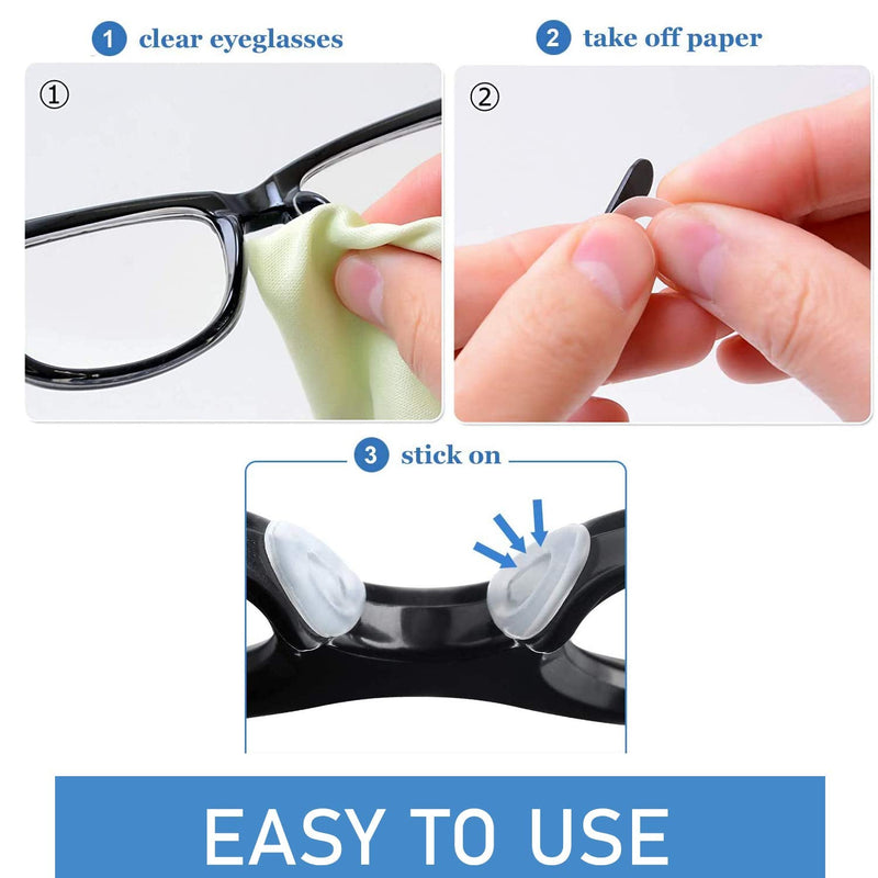 [Australia] - Adhesive Eye Glasses Nose Pads, D Shape Anti-Slip Adhesive Stick on Nose Pads,Soft Silicone for Glasses, Eyeglasses and Sunglasses, 2mm,Black,5 Pairs Black,5 Pairs 