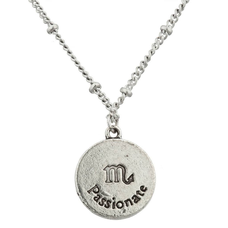 [Australia] - Lux Accessories Burnish Silver Scorpio Astrological Pendant Charm Necklace 