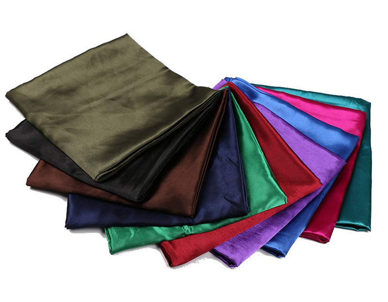 [Australia] - 35" Womens Large Satin Square Scarf Silk Feeling Hair Wrapping Gift Headscarf Scarves Army Green One Size 