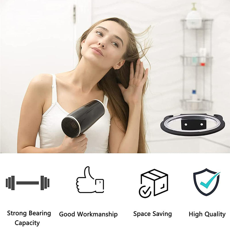 [Australia] - NganSuRong Hair Dryer Holder Wall Mount Stand Rack Bracket Shelf Bathroom Salon Storage Organizer Stainless Steel Hairdressing Dryer Hanger Black 