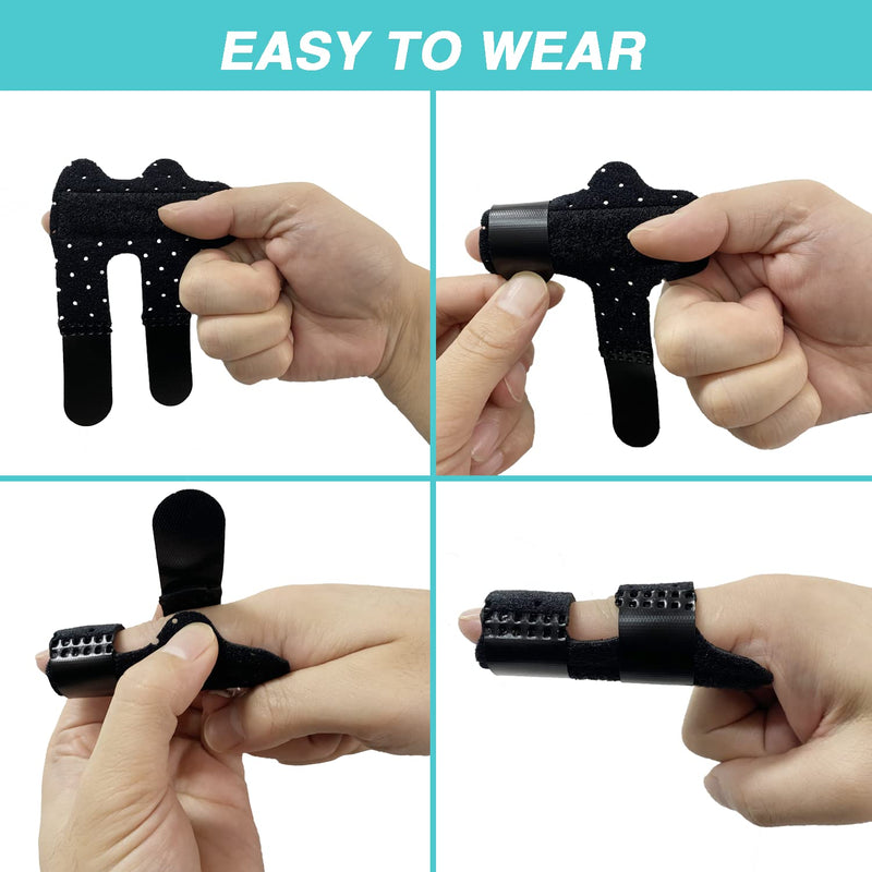 [Australia] - DAANT Finger Splints for Trigger Finger Splint, Doctor Developed Finger Brace Fits Index Finger, Middle Finger, Ring Finger, Pinky Finger Splint(2 Pieces) 