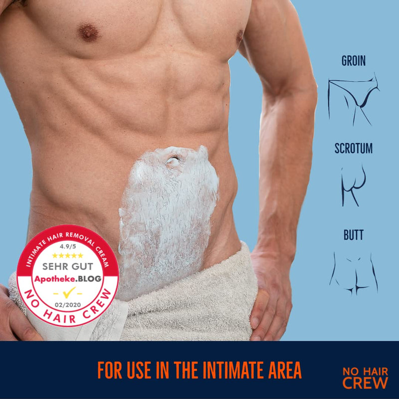[Australia] - NO Hair Crew Intimate Hair Removal Cream - Extra Gentle Depilatory Cream for Sensitive Areas. Made for Men, 100 ml 