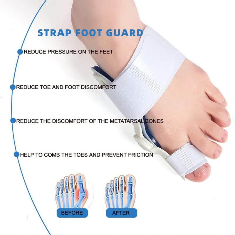 [Australia] - VIEEL 1 Pcs Orthopedic Bunion Corrector for Women and Men,Adjustable, Soft-Comfort Hammer Toe Straightener Corrector,Breathable Relief Protector Brace Kit Splint White+Blue 5.7*5.7inch 