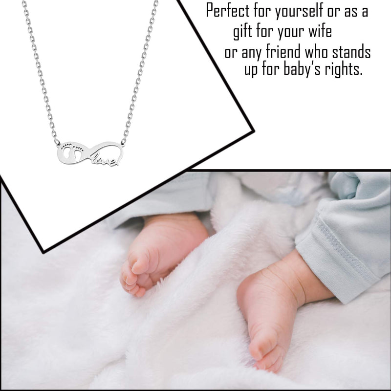 [Australia] - Baby Feet Love Infinity Necklace New Mom Necklace Gift for Your Friend Family necklace s 