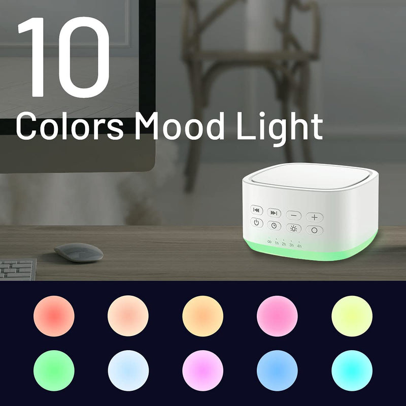 [Australia] - Magicteam White Noise Machine 10 Colors Lights and 25 Soothing Sounds Sleep Sound Machine with 5 Timers with Memory Feature Portable Sound Machine for Baby Adults. 