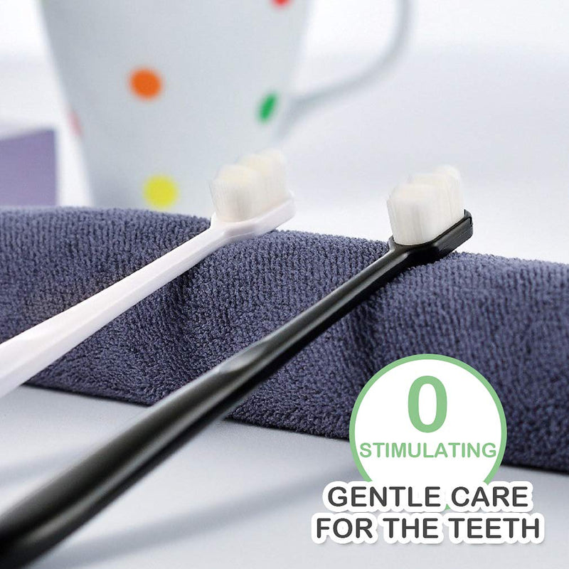 [Australia] - EasyHonor Extra Soft Toothbrush for Sensitive Gums, Micro-Nano Manual Toothbrush with 20000 Soft Floss Bristles 6 Packs(White bristles) 6 packs(white bristles) 