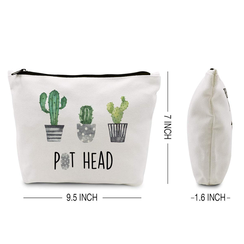 [Australia] - Funny Green Pot Head Makeup Bag Gift for Women Best Friends Sister Teens Makeup Lover | Cute Pot Head Makeup Zipper Pouch Bag Cosmetic Travel Accessories Bag Toiletry Case Gifts for Birthday Christmas 