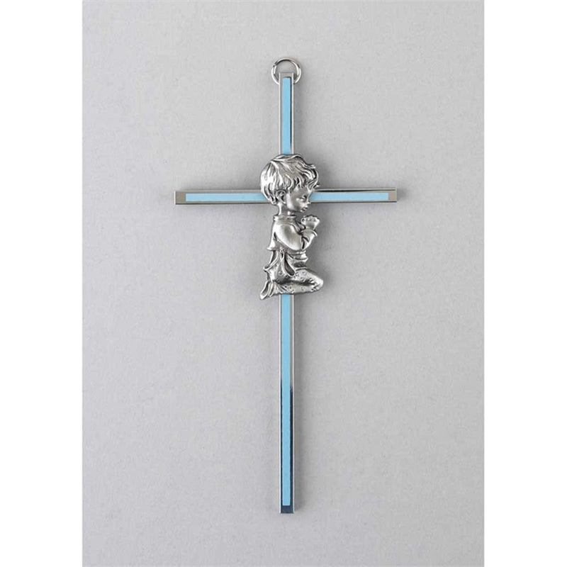 [Australia] - Dicksons Praying Little Boy Blue 6 Inch Metal Hanging Wall Cross 