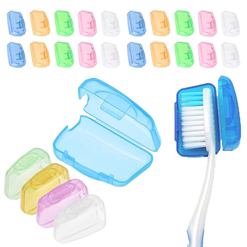 [Australia] - Travel Toothbrush Cover, 20 Pcs Portable Toothbrush Heads Hygienic Protective Cap 