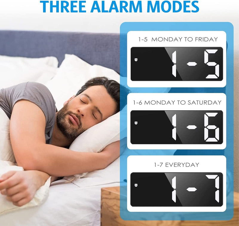 [Australia] - Digital Alarm Clock, [Upgraded Version] LED Clock for Bedroom, Electronic Desktop Clock with Temperature Display, Adjustable Brightness, Voice Control, 12/24H Display for Home, Bedroom, Office Full Black 