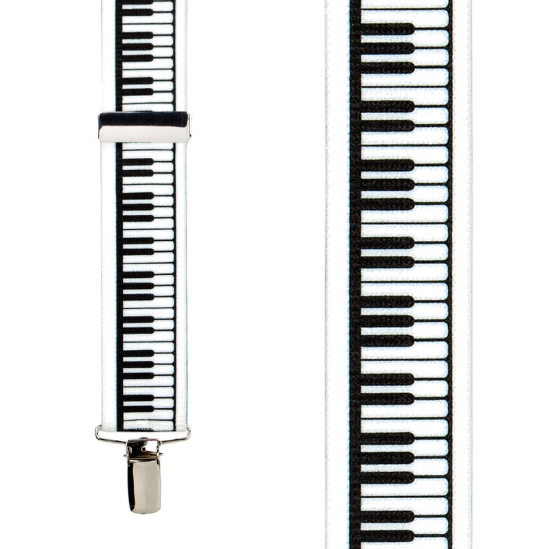 [Australia] - SuspenderStore Men's Piano Keyboard Suspenders 54" for 6'1" to 6'5" tall 