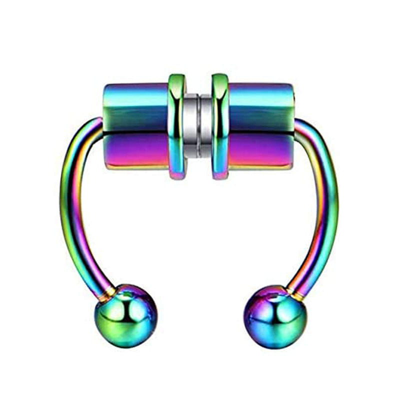 [Australia] - Shuiniba Magnetic Septum Nose Ring Horseshoe Fake Nose Ring Hoop Reusable Nose Ring Hoop Non-Piercing 316L Stainless Steel - 5 Pack 