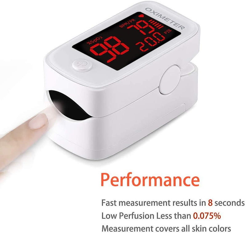 [Australia] - Finger Pulse Oximeter with Led Display Blood Oxygen Saturation Monitor for Adult and Child Family Health Care 