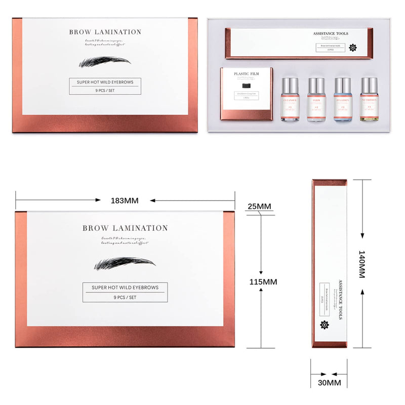 [Australia] - Eyebrow Lamination Kit,Professional Brow Lift Kit Premium Eyebrow Lift Kit Trendy Fuller Brow Look Semi-Permanent Tinting Make Brow Lifted Suitable Result Lasts 6 Weeks For Home Salon Makeup Use 