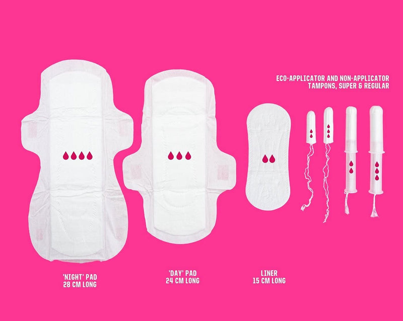 [Australia] - FLO Organic Bamboo Sanitary Pads with Wings - Silky Soft, Ultra- Absorbent Biodegradable - Ultra-Thin Day Pads Pack - 16 Count 