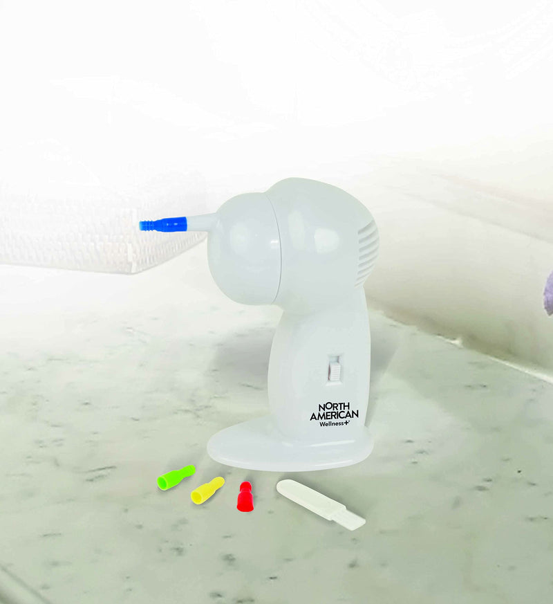[Australia] - North American Health + Wellness Earwax Cleaner Remover Cordless Tool for Ear Wax, One Size, White 