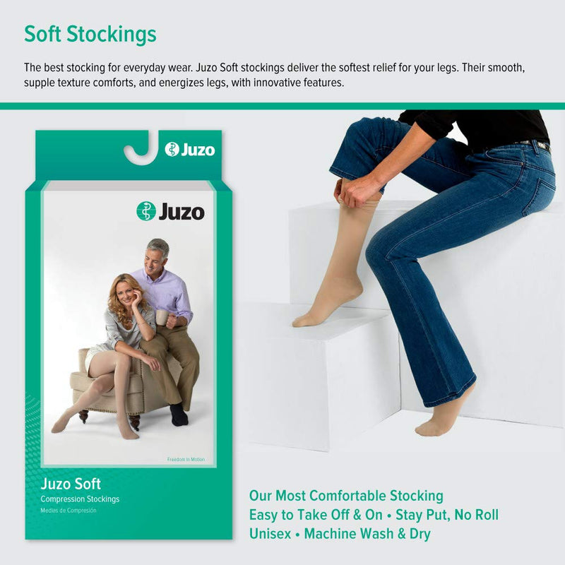 [Australia] - Juzo Soft 2000 15-20mmhg Thigh-High Closed Toe Compression Sock Beige 4 
