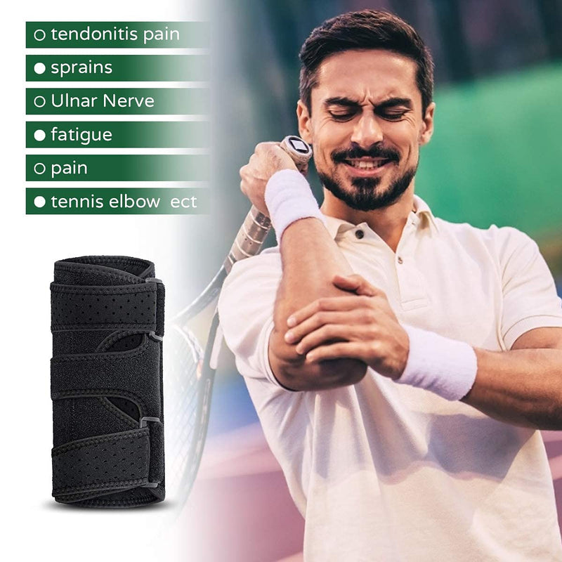 [Australia] - Elbow Brace, Elbow Support, Night Elbow Sleep Support, with 2 Removable Metal Splints, for Sprained Elbows, Tendonitis, Arthritis, Elbow Immobilized, Sports Injury Recovery 