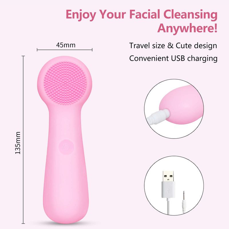 [Australia] - Sonic Facial Cleansing Brush, Ultra-Hygienic Soft Silicone, Ipx7 Waterproof and Usb Rechargeable, Complete Face Spa System with 4 Modes of Gentle Exfoliation and Deep Scrub for All Skin 