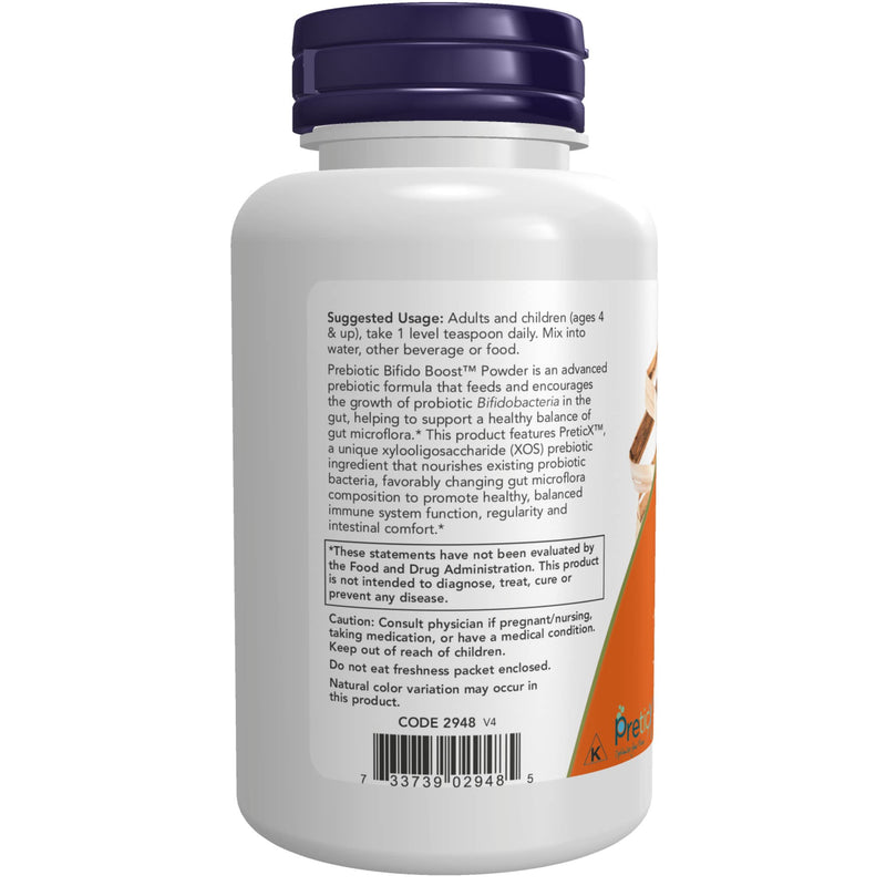 [Australia] - NOW Supplements, Prebiotic Bifido Boost with PreticX™ Xylooligosaccharide (XOS) Prebiotic, Powder, 3-Ounce 