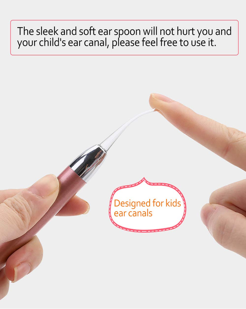 [Australia] - Ear Pick，Ear Wax Removal Tool，LED Lights Ear Cleaning Kit，Updated Version、Non-Slip，Soft Safety Spoon Head，Replaceable and Easy to Clean，Safe Material Gold and Pink 