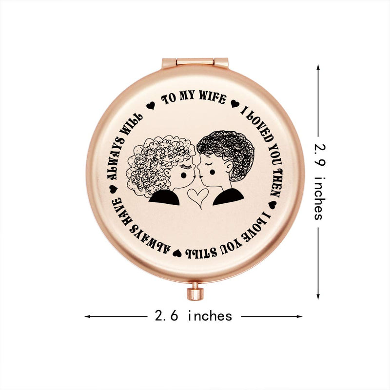 [Australia] - Muminglong Frosted Compact Mirror for Wife from Husband Birthday, Anniversary，Valentine's Day Ideas for Wife- Lovers er 