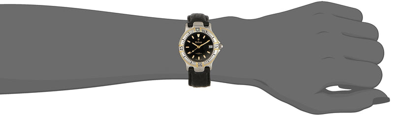 [Australia] - Mx Onda Women's Quartz Watch with Black Dial Analogue Display and Black Leather Strap 32-1201-44 