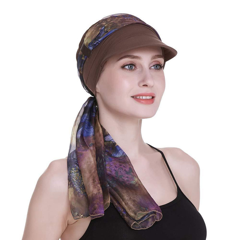 [Australia] - Baseball Caps for Breast Cancer Women Chemotherapy Medical Treatment Brown 