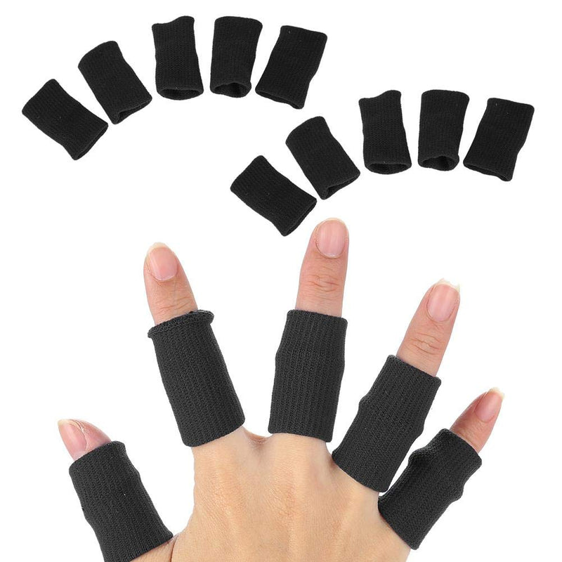 [Australia] - ZJchao 10Pcs/Set Finger Sleeves Support,Finger Protector Brace Sports Aid Arthritis Band Wraps for Basketball, Tennis,Baseball,Cricket, Volleyball, Badminton, Boating Black 