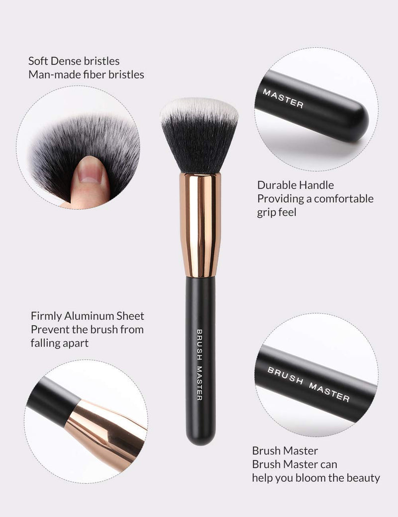 [Australia] - Brush Master Makeup Brushes Set for Kabuki Foundation Powder Concealers Eyeshadow Blush, W/ Travel Brush Pouch, 10 Pcs 