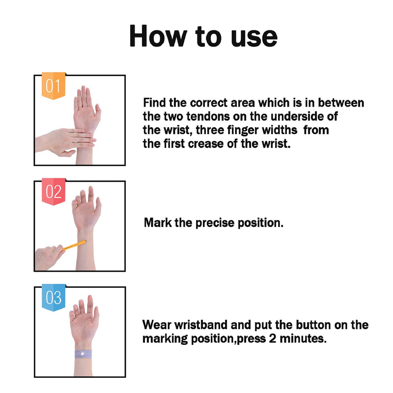 [Australia] - 2 Pairs Motion Sickness Relief Wristbands Travel Acupressure Wristbands Nausea Relief Band for Morning Sickness Sea Travel Car Sickness Black,grey. 