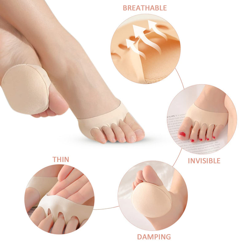 [Australia] - 6 Pairs of Honeycomb Forefoot Pads with 2 Pairs of Sponge Heel Pads, Metatarsal Pads Toe Pads for Foot Pain, Outdoor Running 