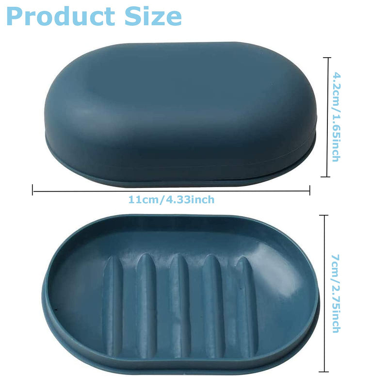 [Australia] - Soap Dish with Lid,2 PCS soap Dish,Travel Soap Box Container,Portable Shower Soap Box Perfect for Bathroom, Travel, Camp(Pink+dark blue) 3 