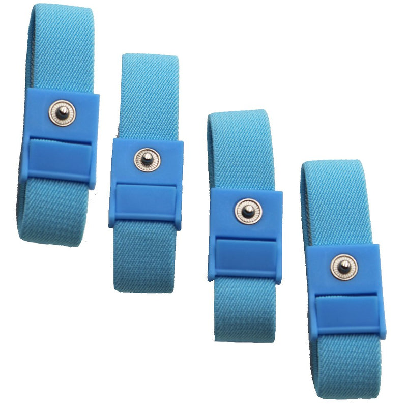 [Australia] - Adjustable Estim Wrist Strap Components 4pcs Blue Stim Loops 4pcs White Wires 