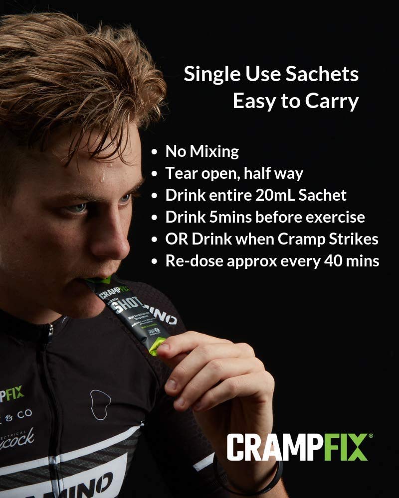 [Australia] - Crampfix QuickFix Shot Sachets - Fast & Effective Relief from Muscle Cramp (3 x 20ml Packets) (Lemon) Lemon 