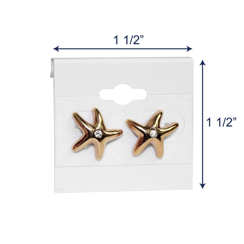 [Australia] - Mooca Plain 1.5" x 1.5" White Hanging Earring Cards Earring Card Holder, Earring Display Cards for Ear Studs, Velvet Plastic Display Earring Card Holder for Jewelry Accessory Display, 100 Pieces 