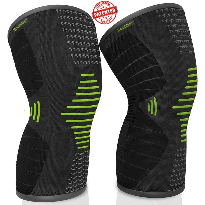 [Australia] - Scuddles Green Knee Sleeve - Best Knee Brace for Meniscus Tear, Arthritis, Quick Recovery etc. – Knee Support for Running, Crossfit, Basketball and Other Sports 