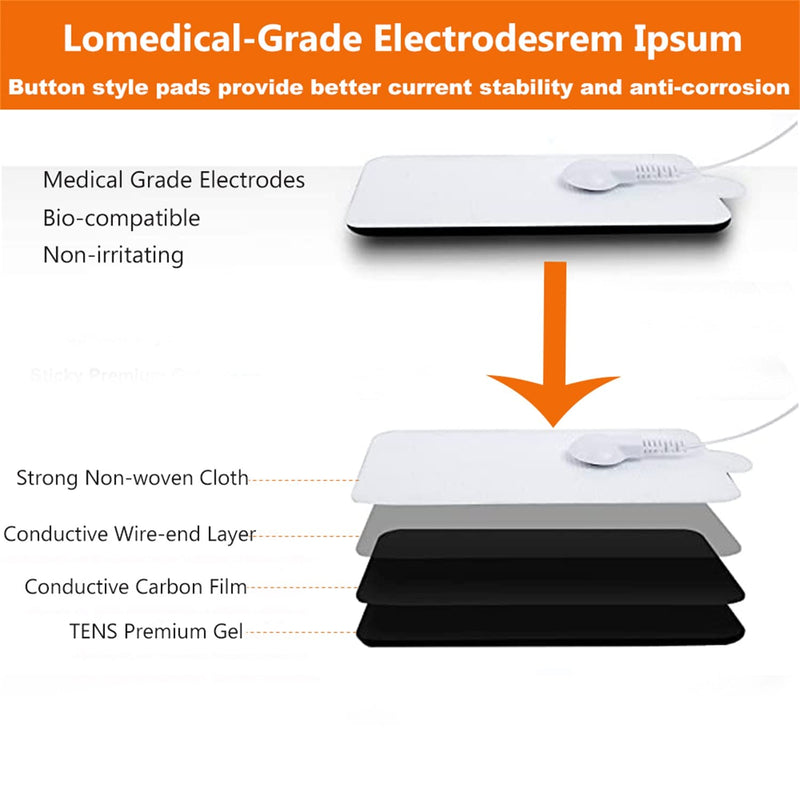 [Australia] - 20 Pack TENS Unit Replacement Pads Reuse More Than 35 Times, Snap Electrode Pads for Tens Unit with Standard 3.5mm snap-on Connector, Compatible with Belifu TENS 20 Piece Set 