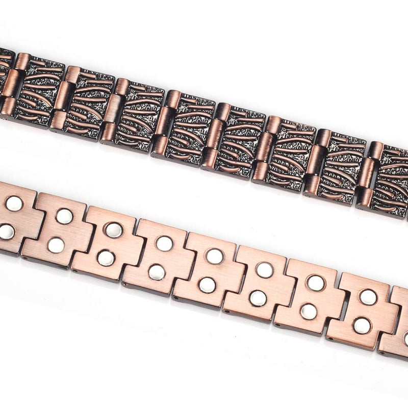 [Australia] - EnerMagiX Copper Bracelets for Men & Women Magnet Wristbands Bracelet with Double Row Strength Magnets Copper Magnetic Bracelets 